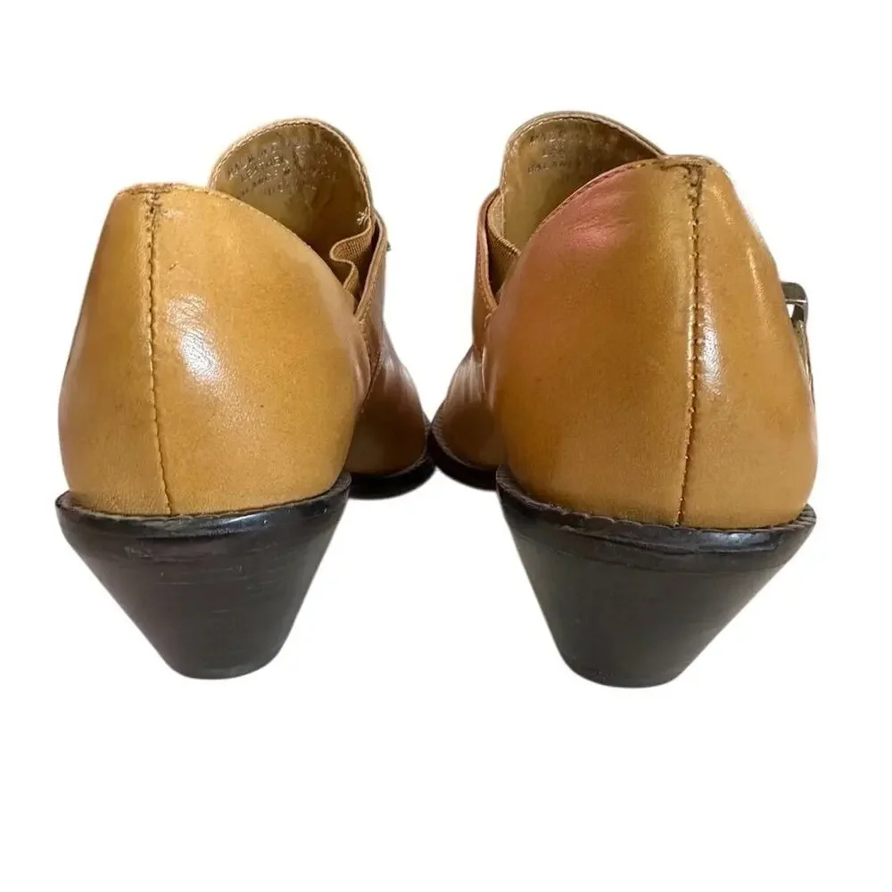 Dingo‎ Women's Carmel Brown Leather Western Ankle Booties Size 6.5 Vintage Style